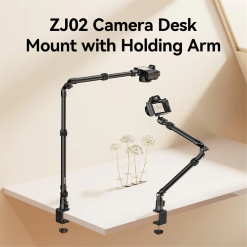 ZJ02 Camera Desk Mount Extendable 65cm Arm, 4.8cm C-Clamp 2