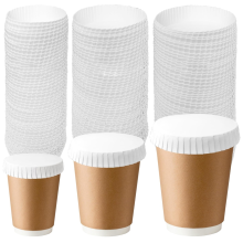 150 Pack Disposable Paper Cup Covers - 3 Sizes 60/75/90mm