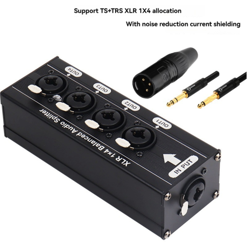 Διαχωριστής ήχου XLR 1x4 Balanced Audio Splitter Κουτί διαχωρισμού σήματος ήχου 2