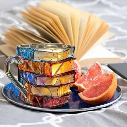 3D bemalte Buch-Kaffeetasse - Buchförmige Tasse 1