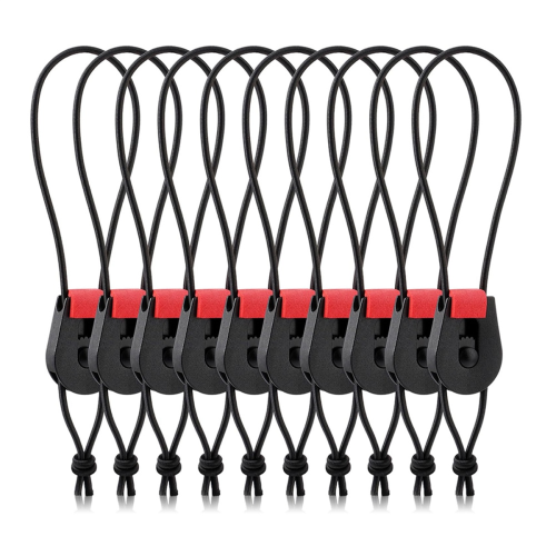 10 stk. justerbare fiskestangstropper med elastiske stropper for stang