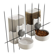 34oz Rabbit Food Bowl Water Bottle Set, Hanging Rabbit Feeder Automatic Pet Food Water Dispenser for Bunny Cat Ferret Guinea Pig
