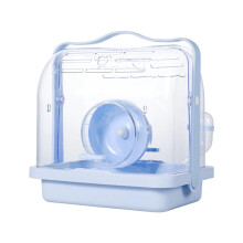 Crystal Travel Cage for Hamsters, Small Animals 10.67'' x 7.99'' x 11.10'' with Exercise Wheel Water Bottle