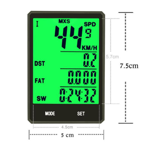 Fahrradcomputer mit großem Bildschirm, kabelloser Fahrradcomputer, Tachometer 1