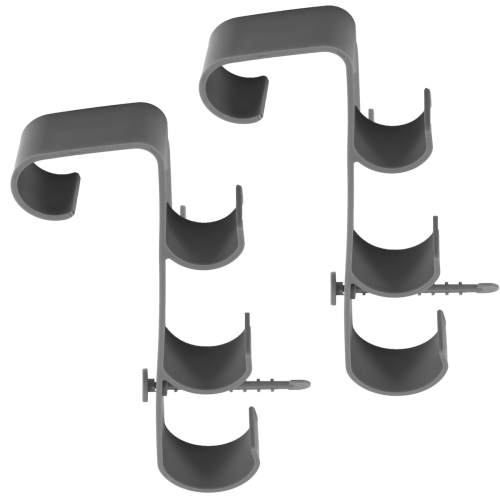 Adjustable Pool Leaf Skimmer Net Holder Ground Pools Pole Hanger Grey 1