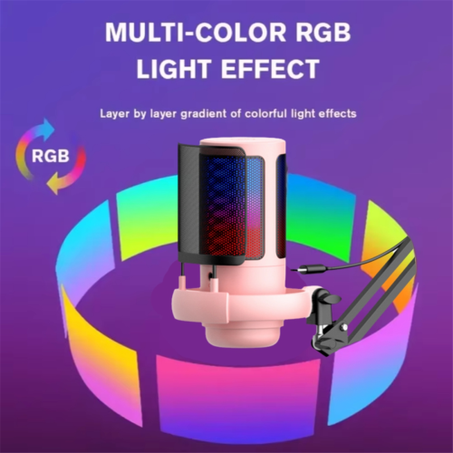USB Condenser Microphone RGB Esports Game Call Recording Condenser A 2