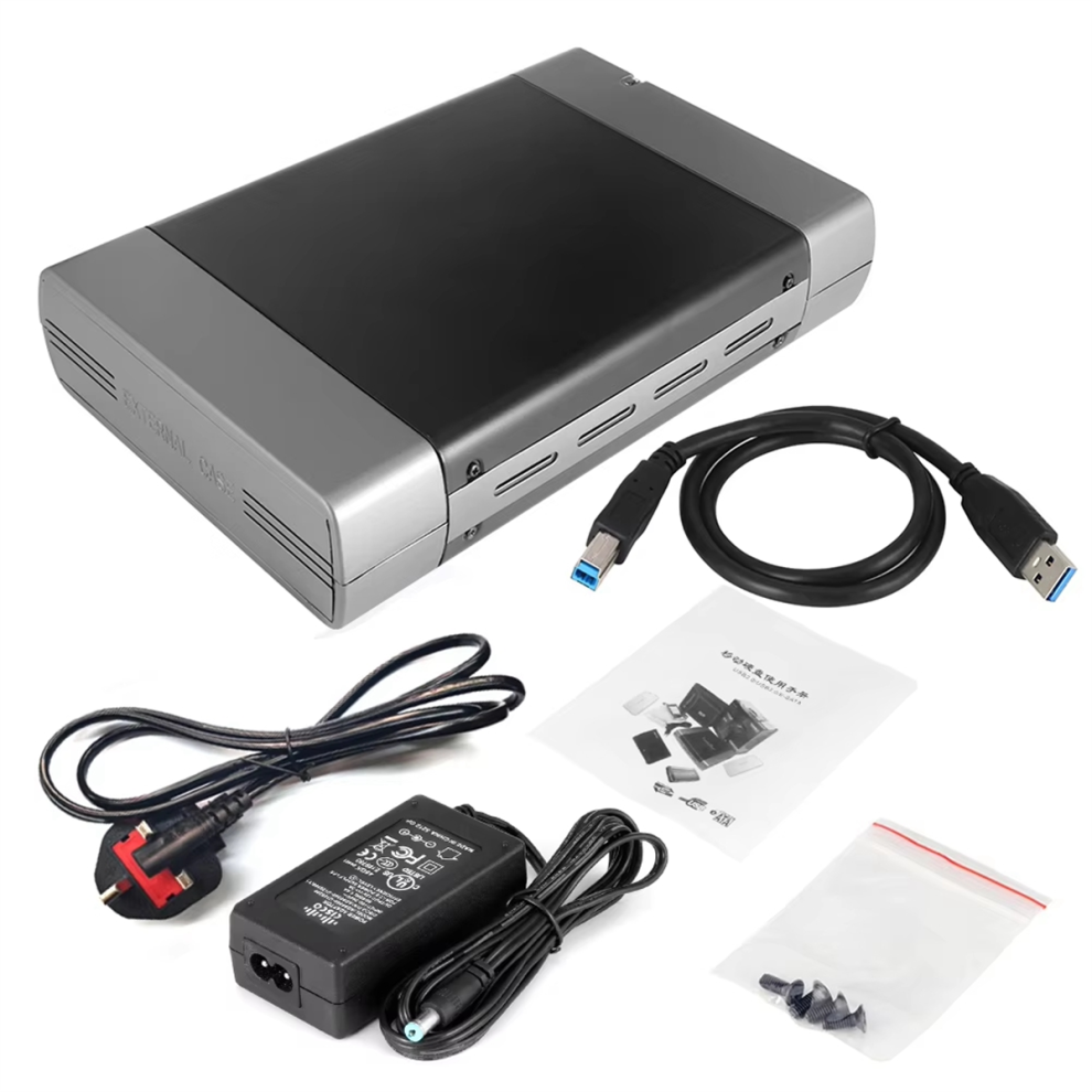 5.25In Hdd Ssd Enclosure Case Usb3.0 To Sata External Hard Eu Plug 4853102526352