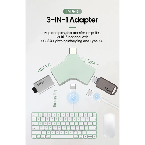 OTG-adapter for Type-C Micro-Lightning-adapter 1
