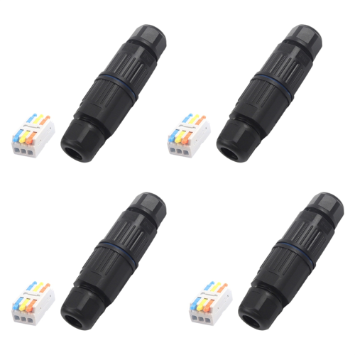 4 Sets Outdoor 3 Way Electrical Cable Connector