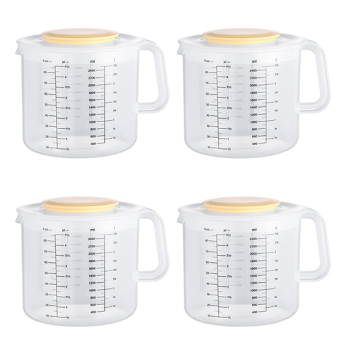 Plastic Ounce Measuring Cups and Mixing Pitcher for Baking with Guard