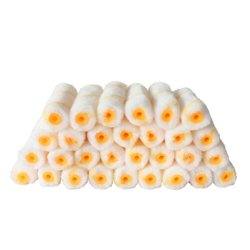 30 Rollers Cover 4 Inch Paint Brush Covers Nap Contractor Pack Mini Rollers Yellow