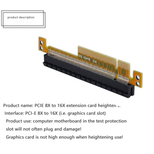 Μετατροπέας επέκτασης PCI-E Express 8X σε 16X Προσαρμογέας κάρτας ανύψωσης 1