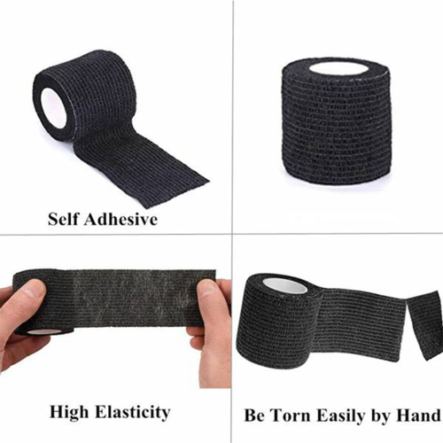24 Rollen selbstklebende Vliesbinde, 5 cm x 4,5 m, Schwarz 2