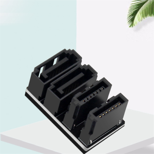 Διπλό SATA 7Pin θηλυκό σε διπλό 7Pin αρσενικό προσαρμογέα γωνίας 180 μοιρών 1