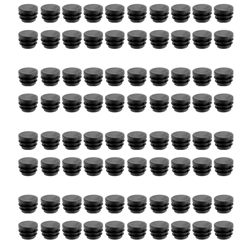 Blanking End Caps Round Tube Insert Cover 19Mm Dia 20 Pcs Black 4852852617266