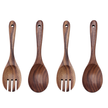 Houten saladebestek voor antiaanbakkookgerei, keuken, 2 stuks