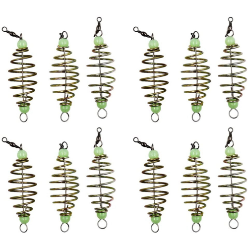 12Pcs Luminous Karpfen Angeln Feeder Spule In-Linie Lockt Korb Köder 1