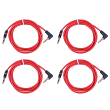 Cablu audio AUX auto cu 4 pini, 3,5 mm, 1/8", cablu pentru căști, roșu