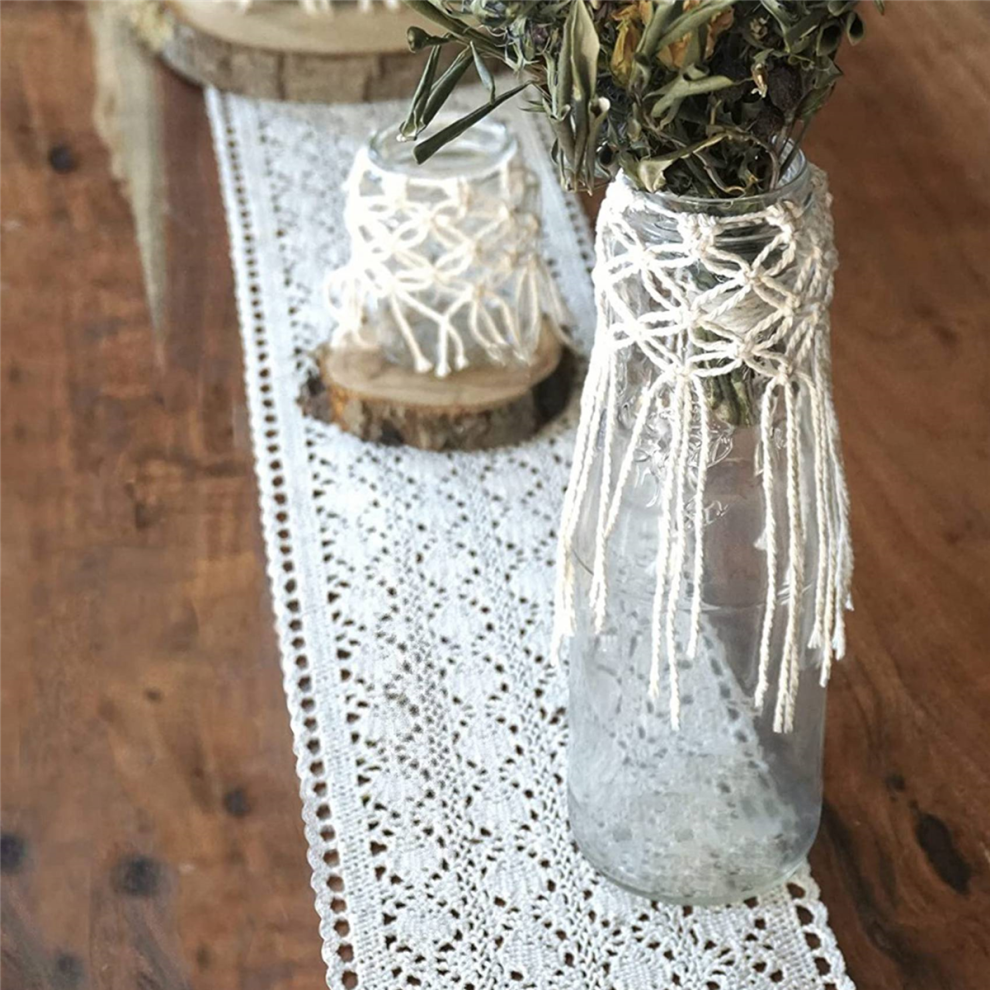 Table Runner Macrame for Wedding in Boho Style Beige Cream-image-OPC-PHYWQXG-NEW