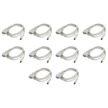 DB9P - 8P Mini Din RS232 -latauskaapeli, valkoinen, 8,2 jalkaa PLC:lle -EH