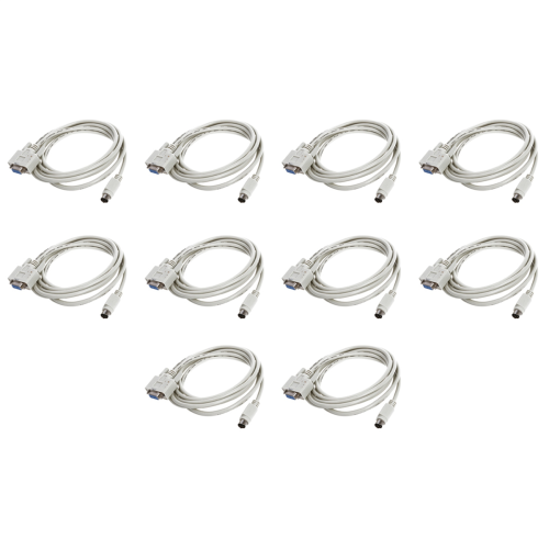 Καλώδιο λήψης DB9P σε 8P Mini Din RS232, λευκό, 8,2 πόδια για PLC -EH