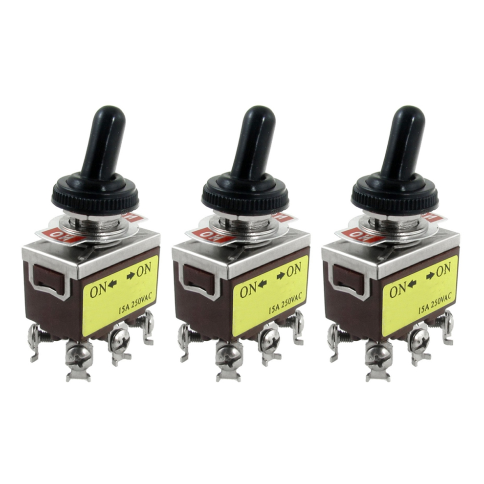 Ac 250V 15A On/On 2 Position Dpdt Toggle Switch With Waterproof Boot 4852852619017