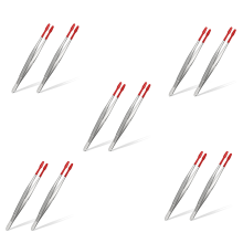 2 stuks rubberen punt PVC siliconen precisie pincet gereedschap-rood