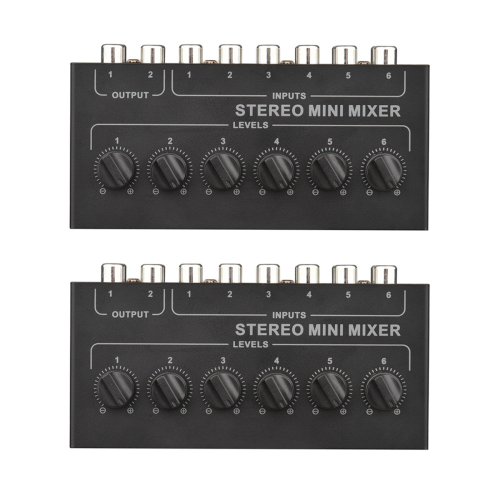 Mixer passivo estéreo mini de 6 canais CX600 2