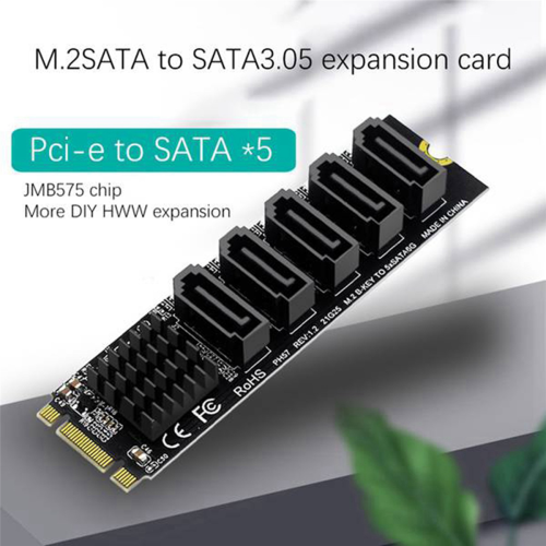 Placă de expansiune M.2 NGFF B-Key SATA Change cu 5 porturi, 6 Gbps 2