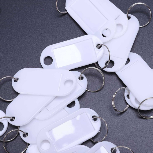 Witte draagbare plastic sleutelhanger-ID-labels, 20 stuks 1