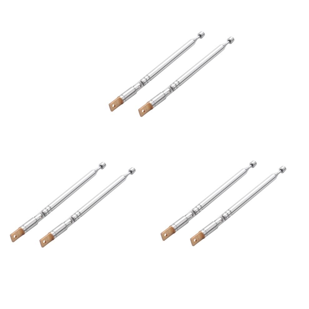 2Pcs 25.4Cm 10Inch 5 Sections Telescopic Antenna Aerial For Radio Tv 4852852629757