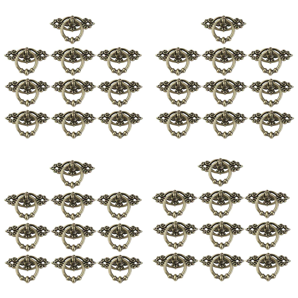 10Pcs Kitchen Cabinet Dresser Door Drawer Ring Pull (Antique Brass) 4852852630050