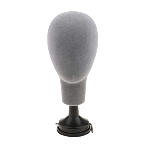 Beflockung Schaum Mannequin Kopf Modell Perücken Gläser Display Halter Grau 1