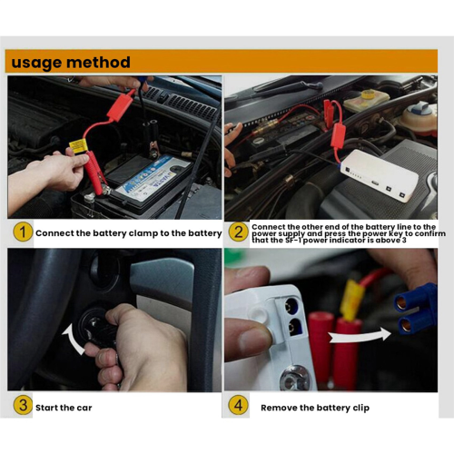 Nødstartkabler for batteri med EC5-kontakt