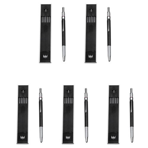 Lápis mecânico de 2,0 mm para esboços artísticos com 12 refil - Preto