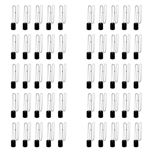 Pacote com 25 Dog Tags para gravação a laser com 24 polegadas, preto
