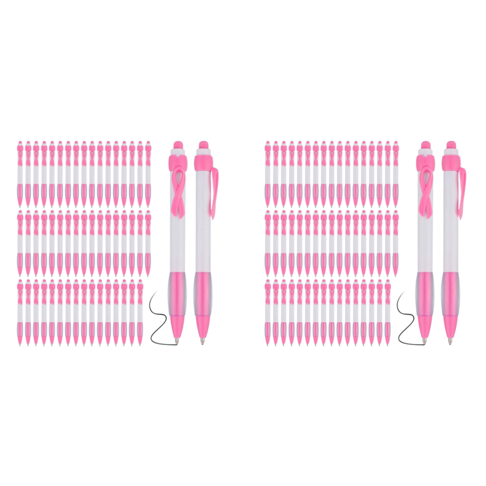 50 StüCk Pink Ribbon-Stifte, GroßPackung, Druckkugelschreiber Mit Schwarzer Tinte-image