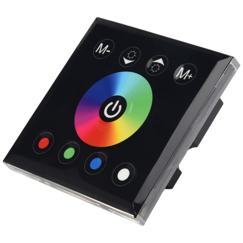 DC12V-24V RGB / RGBW vægmonteret touchpanelcontroller sort 1