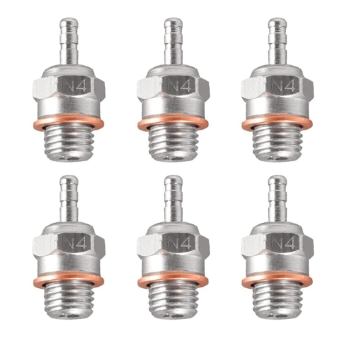 6 stk. glødeplugger N4 Hot Spark Nitro-motordeler erstatter OS 8 1