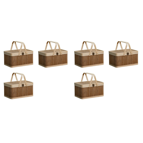 Coș de bambus Coș țesut natural, ecologic Coș de picnic din bambus