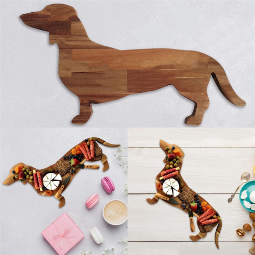 Prato de jantar para cachorro Dachshund de 15,7 polegadas Tábua de queijos Jantar de Natal 2