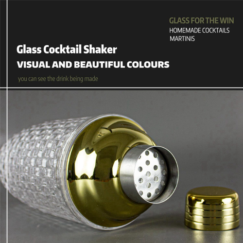 13Oz glass cocktail shaker sett - glass shaker gull 2