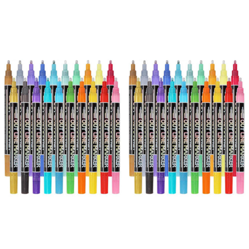 Double Line Glitter Pen Set Super Squiggles Sparkle Dazzlers