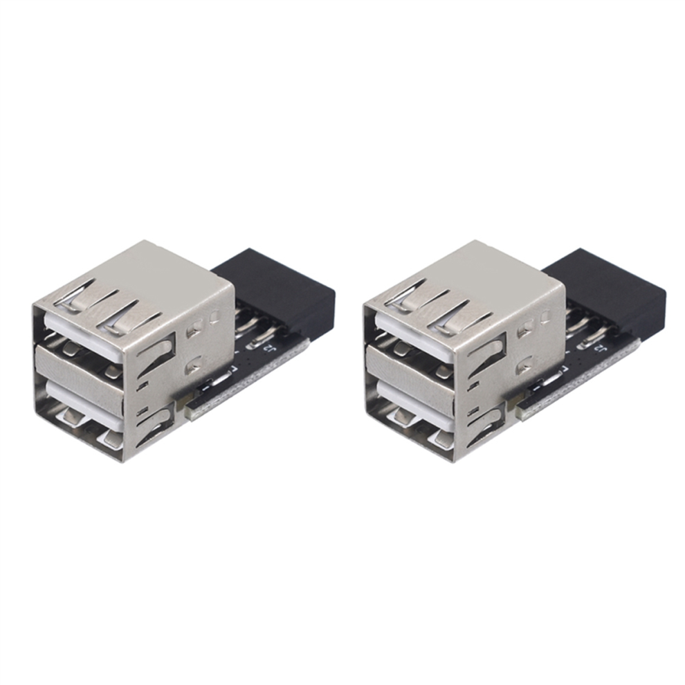 Photos - Card Reader / USB Hub Markenlos 9Pin to 2 Port USB Adapter Connector PC Internal Motherboard 