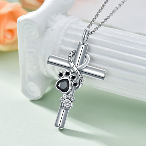 Cross Urn Ashes Necklace with Funnel Kit 1