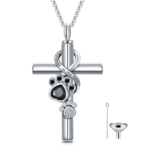 Cross Urn Ashes Necklace with Funnel Kit