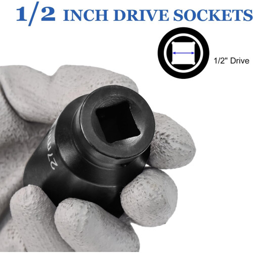 35-Pieces 1/2' DR Drive Deep Impact Socket Set, 6-Point (8mm - 32mm), 35pc Jumbo Set 2