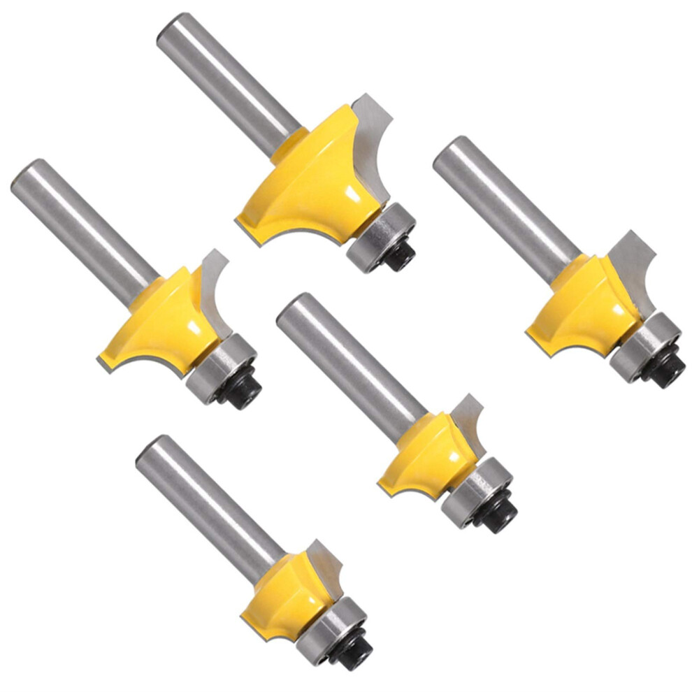 Jinchao-Router Bits, 5Pcs Corner Round Over Router Bit With Bearing Milling Cutter For Woodworking 354398664826