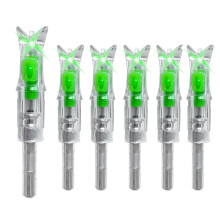 6pcs Led Lighted Nocks Fit for .300/7.62mm Inside Diameter Arrow Archery Hunting (6pcs, Green)