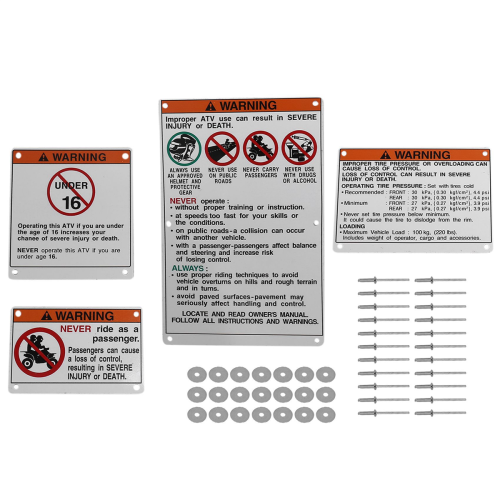 Para adesivos de decalques de advertência com suporte para Banshee 2